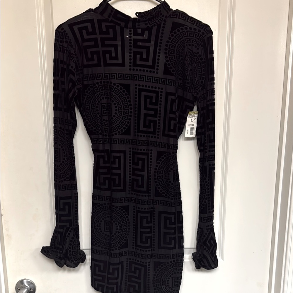 Elegant Black Patterned Dress